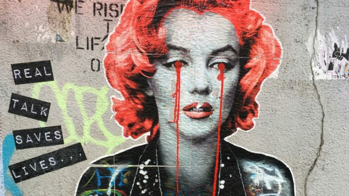 street art - Marilyn Monroe Crying